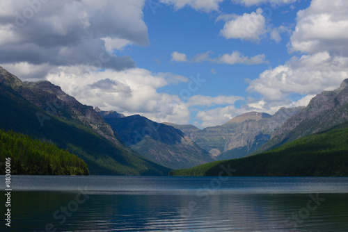 bowman lake in summer, glacier national park, montana, usa © ballllad