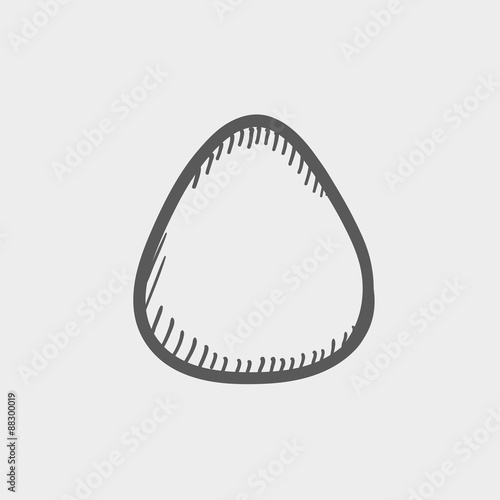 Guitar pick sketch icon