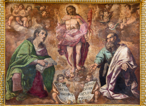 Cprpdna fresco of Resurrection of Christ in Iglesia de San Augustin.