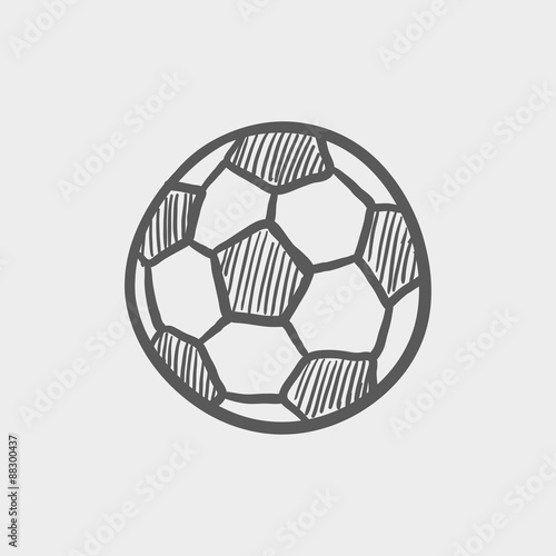 Soccer ball sketch icon