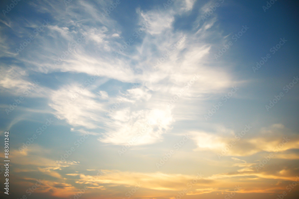 clouds on sky in the evening