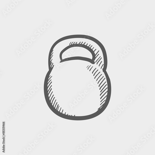 Kettlebell sketch icon