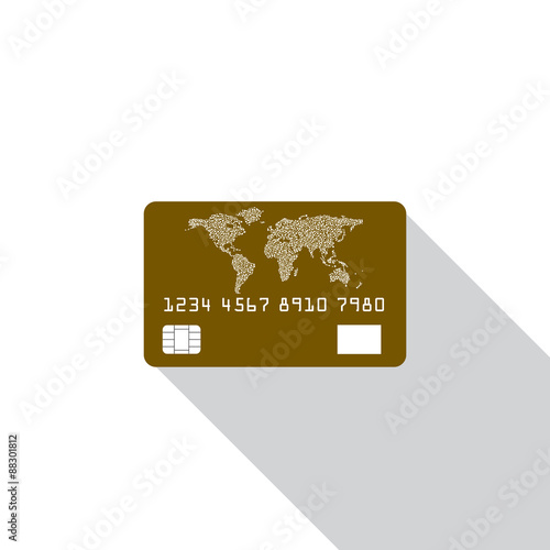  Credit card icon isolated on white background with shadow