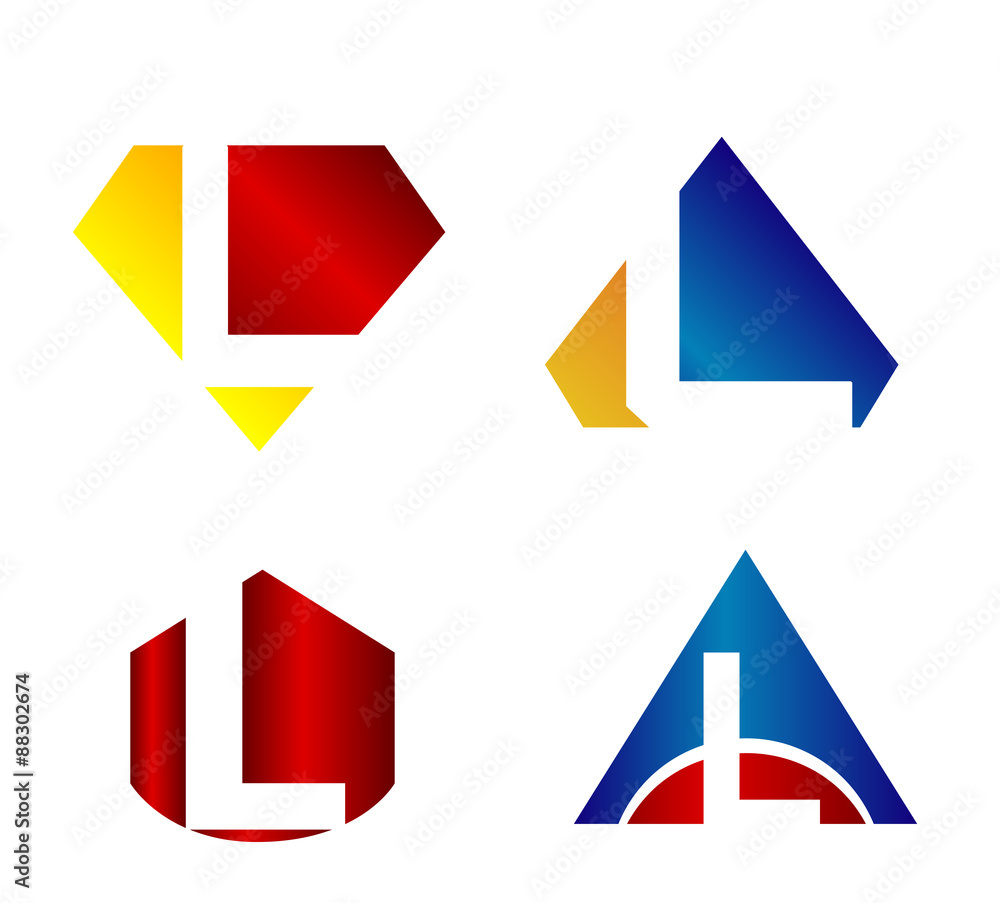 Vector illustration of abstract icons based on the letter L
Vector illustration of abstract icons based on the letter L