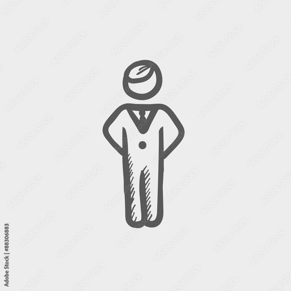 Man standing sketch icon Man standing sketch icon