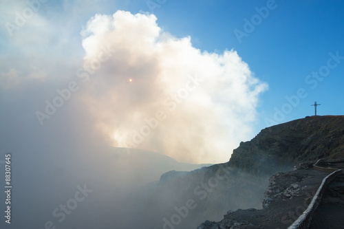 Wallpaper Mural Main crater of Masaya Volcano caldera, Nicaragua's first national park, its vent is usually shrouded in smoke, Masaya, Nicaragua Torontodigital.ca