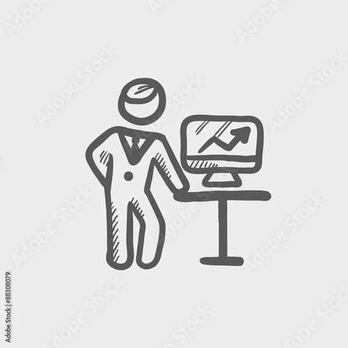 Business presentation sketch icon