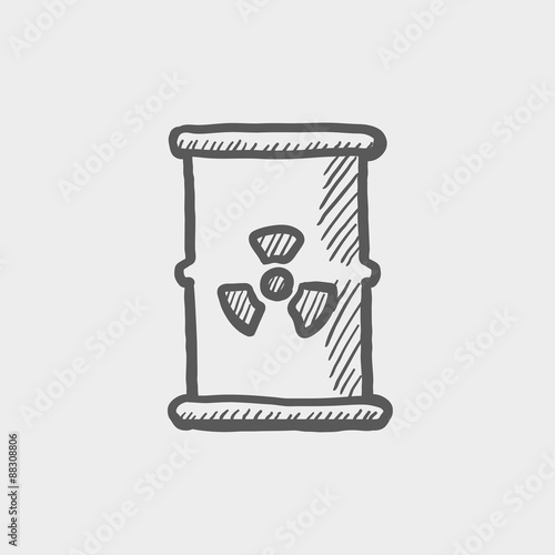Tank with propeller sketch icon