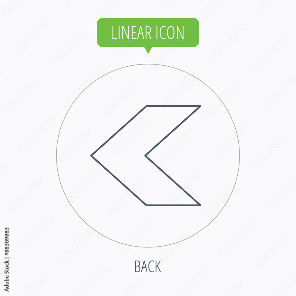 Back arrow icon. Previous sign.