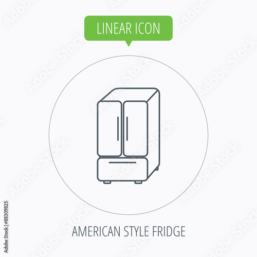 American fridge icon. Refrigerator sign.