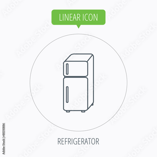 Refrigerator icon. Fridge sign.