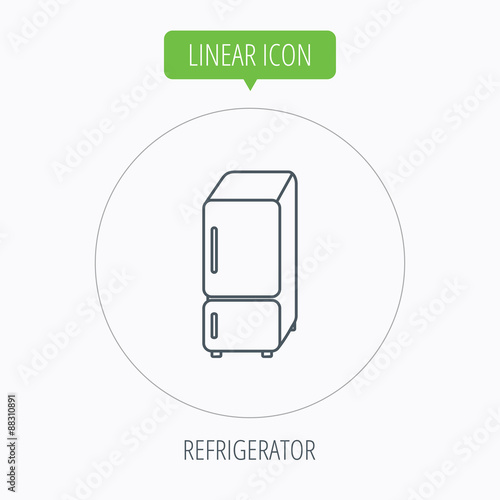 Refrigerator icon. Fridge sign.