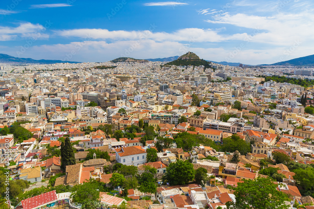 Athens aerial view from Acropolis, Greece - obrazy, fototapety, plakaty 