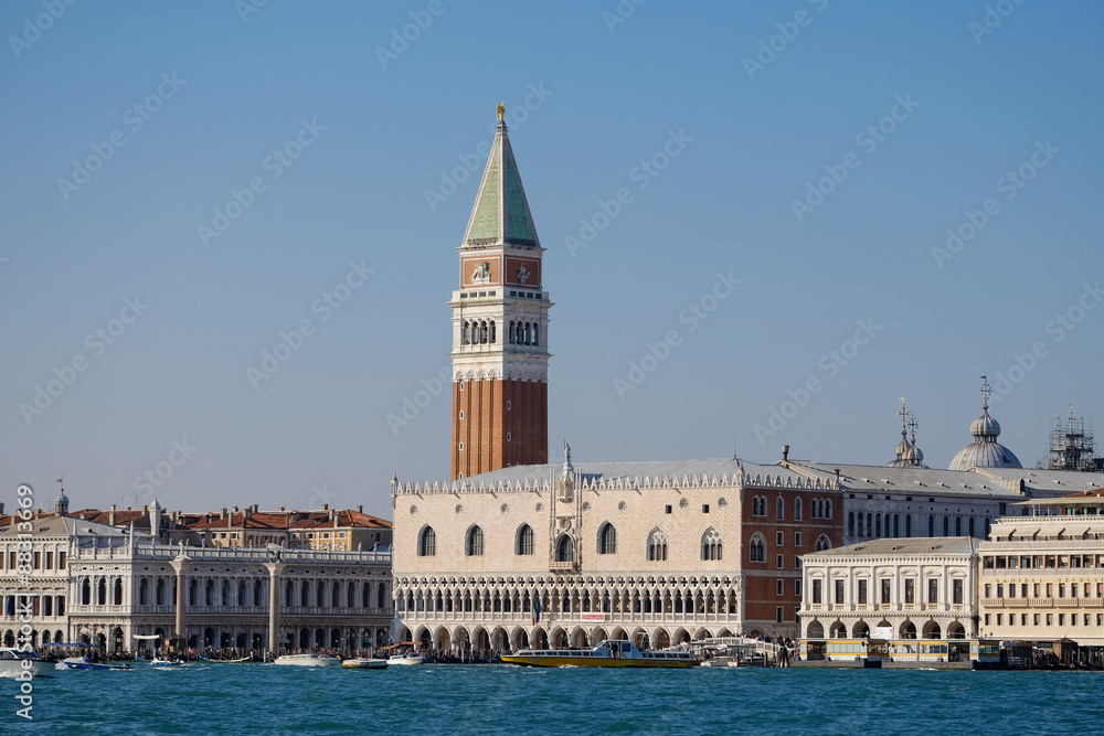 San Marco bell tower (Campanile) and Doge's Palace, Venice, Veneto San Marco bell tower (Campanile) and Doge's Palace, Venice, Veneto
