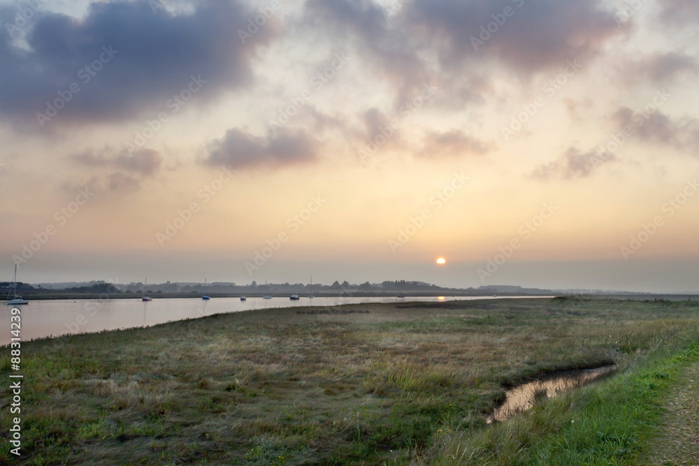 The River Alde at Sunset Aldeburgh Marshes, Suffolk The River Alde at Sunset Aldeburgh Marshes, Suffolk