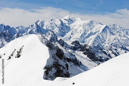 Mont Blanc 4810m from Mont Buet, Chamonix Valley, Rhone Alps, Haute Savoie, France photo
