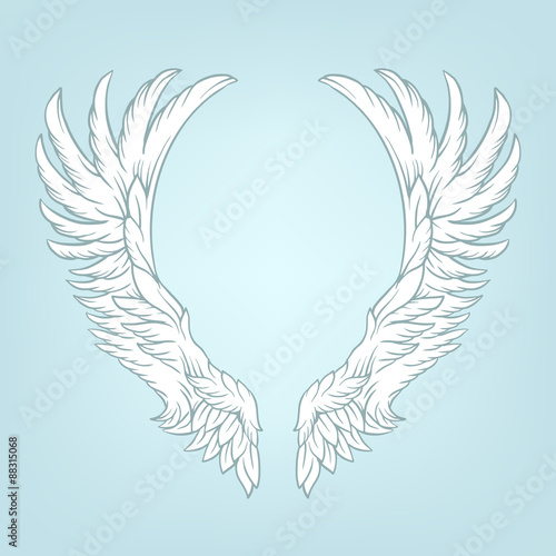 Wings tattoo vector cartoon illustration