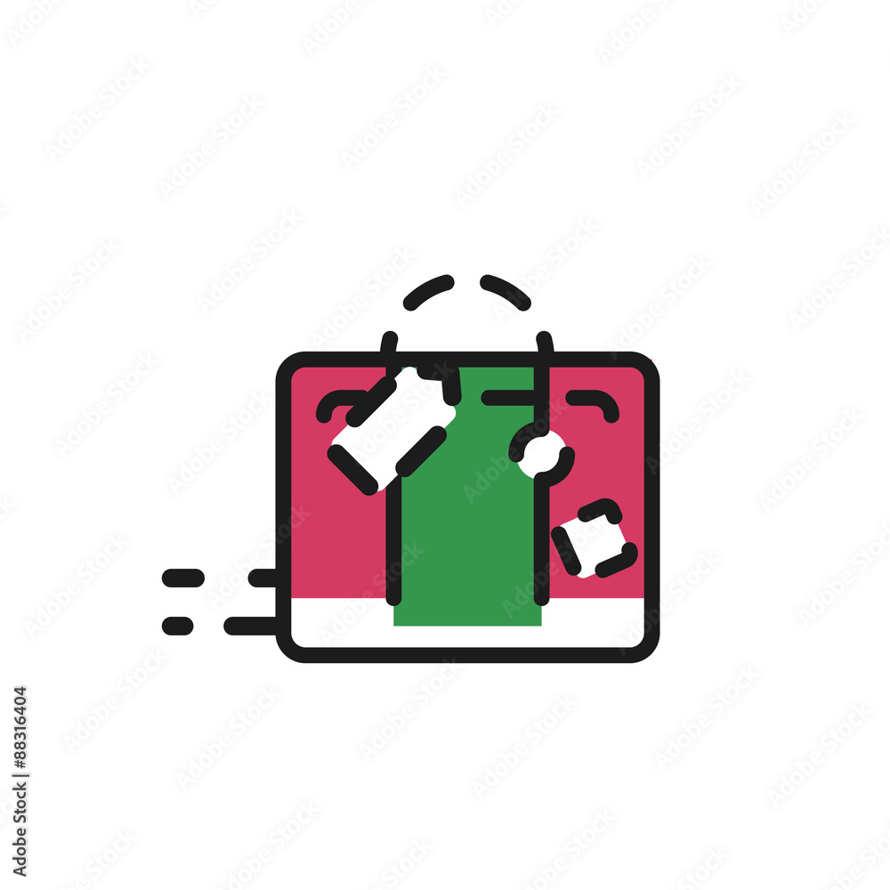 Color line icon for flat design. Luggage