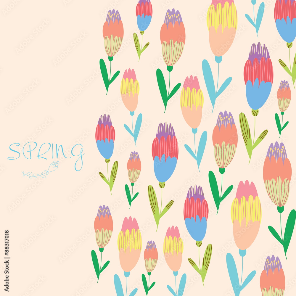 Floral cute seamless pattern. Floral cute seamless pattern.