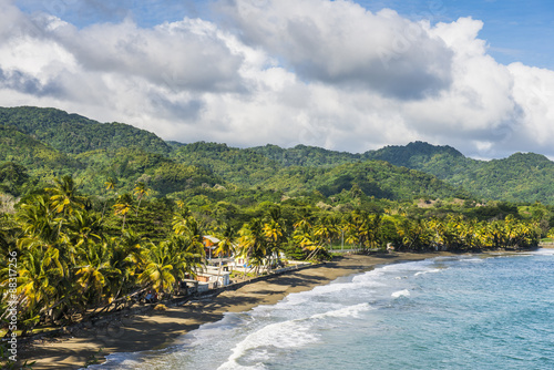 View over the beach of Roxborough, Tobago, Trinidad and Tobago photo