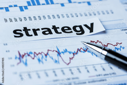 strategy concept with financial graphs and charts