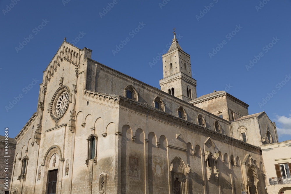 Matera Cathedral dominates the Sassi area of Matera, Basilicata Matera Cathedral dominates the Sassi area of Matera, Basilicata