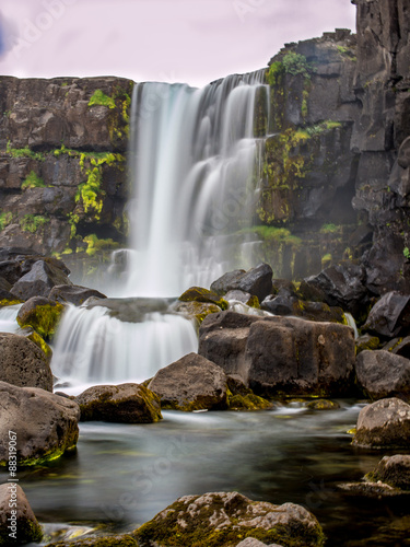 Spectacular waterfall at Tingvellir in Iceland 2