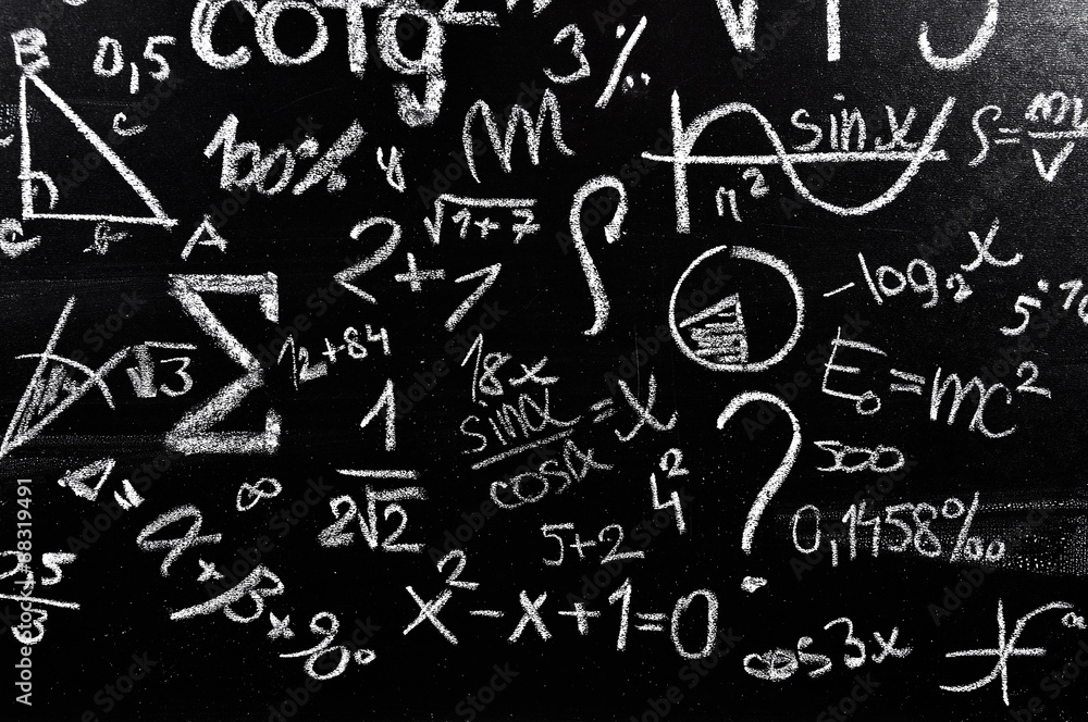 Blackboard used for math lesson Blackboard used for math lesson