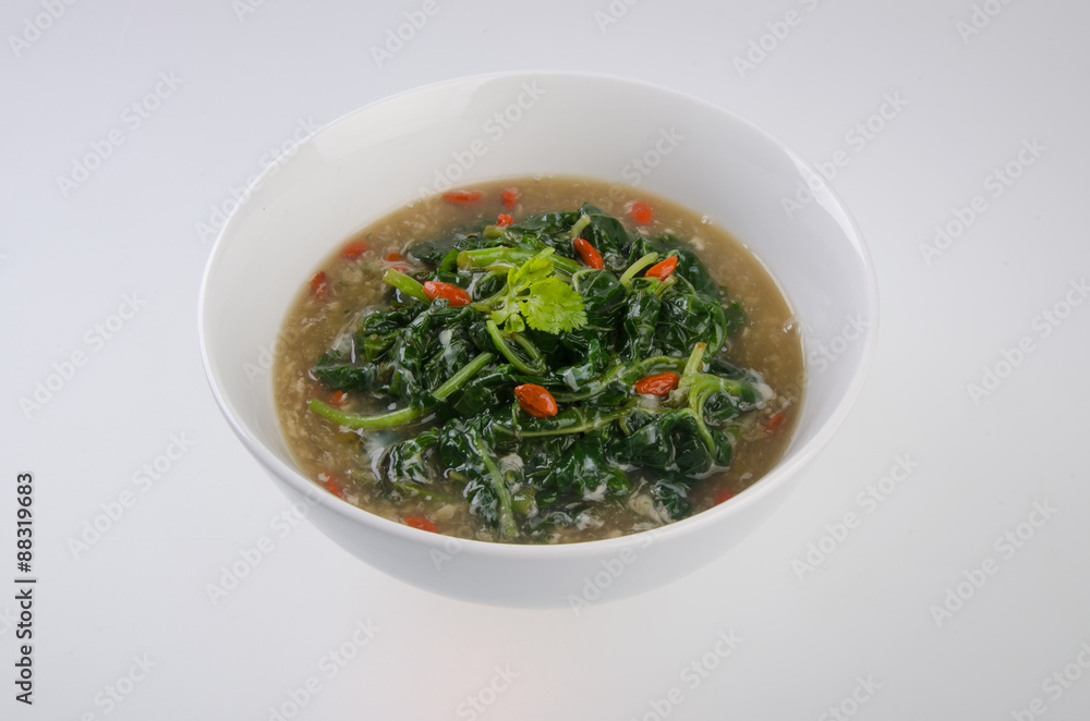 Vegetable soup on isolated white Vegetable soup on isolated white
