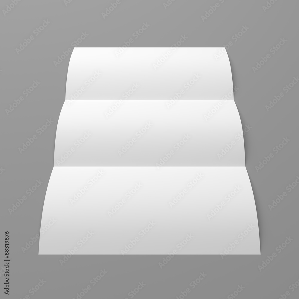 Leaflet blank tri fold white paper brochure