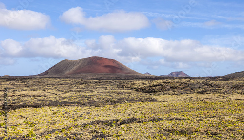 Landscape with cold lava flow in Lanzarote