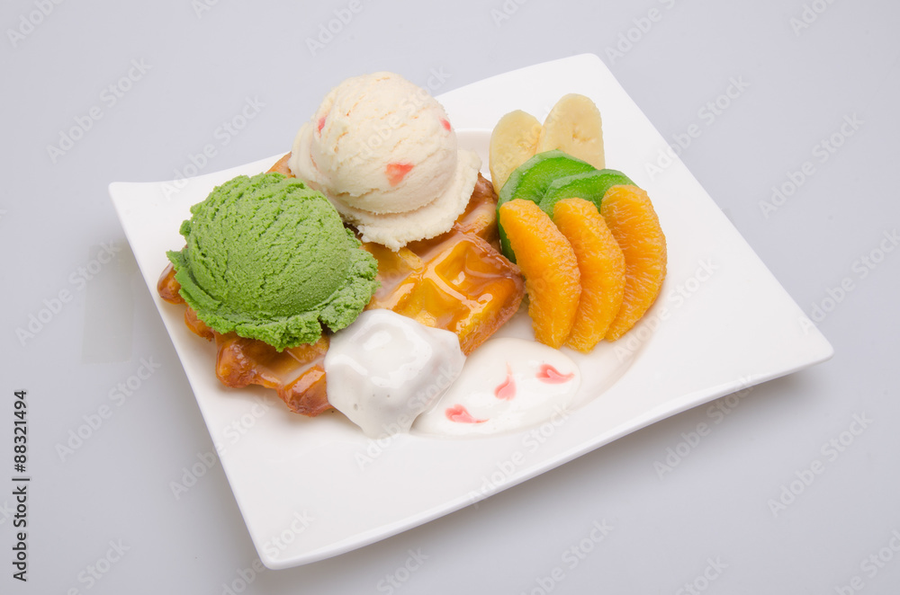 ice cream scoop with waffle ice cream scoop with waffle
