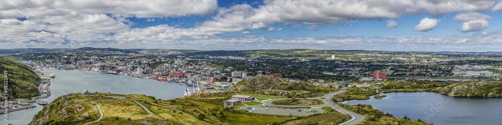 Panoramic view of St. Johns Harbour and downtown area, St. John's, Newfoundland, Canada Panoramic view of St. Johns Harbour and downtown area, St. John's, Newfoundland, Canada