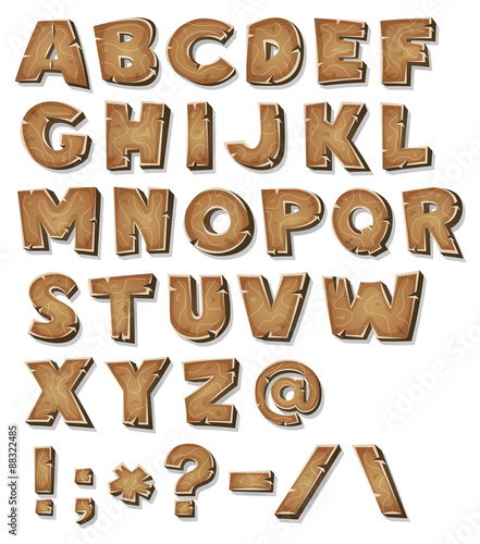 Comic Wood Alphabet