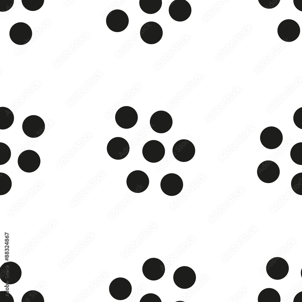 Monochrome geometric seamless pattern with rounds