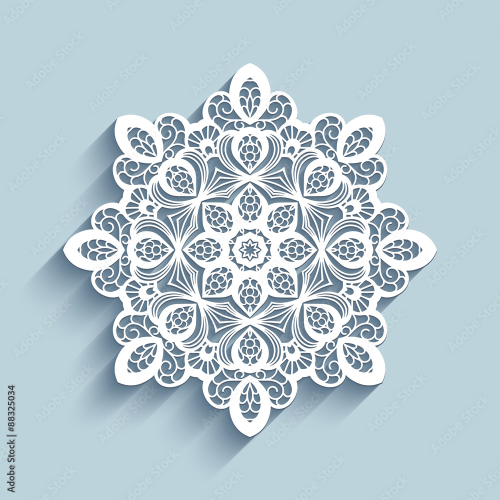 Lace doily, cutout paper decoration Lace doily, cutout paper decoration