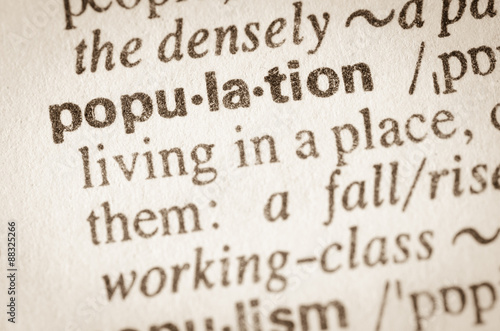 Dictionary definition of word population