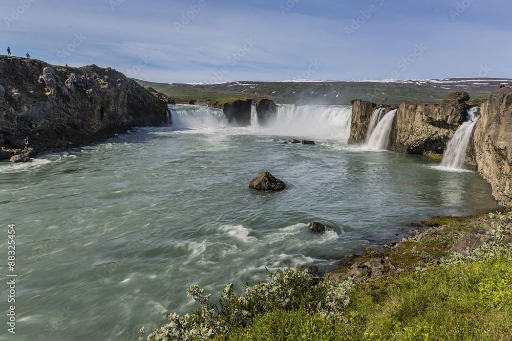 One of Iceland's most spectacular waterfalls, Godafoss (Waterfall of the Gods), outside Akureyri, Iceland One of Iceland's most spectacular waterfalls, Godafoss (Waterfall of the Gods), outside Akureyri, Iceland