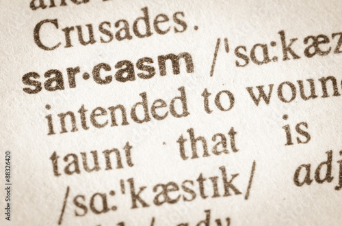 Dictionary definition of word sarcasm