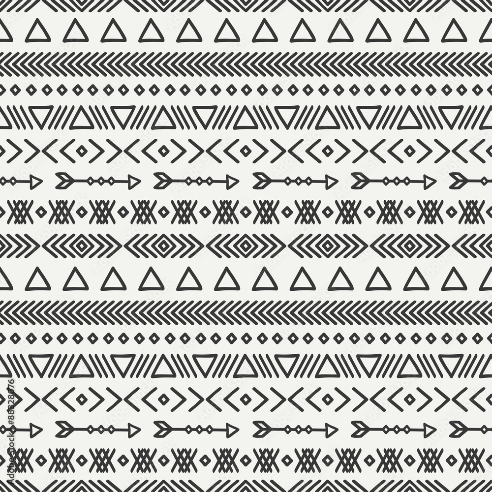 Hand drawn geometric ethnic seamless pattern. Wrapping paper Hand drawn geometric ethnic seamless pattern. Wrapping paper
