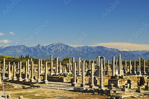 Ancient city of Perge and Taurus Mountains, Antalya Province, Anatolia, Turkey Minor photo