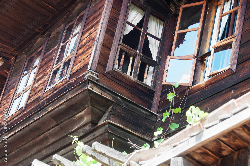 Detail of Old authentic Bilgarian house in Architectural Ethnographic Complex.Bulgaria Detail of Old authentic Bilgarian house in Architectural Ethnographic Complex.Bulgaria