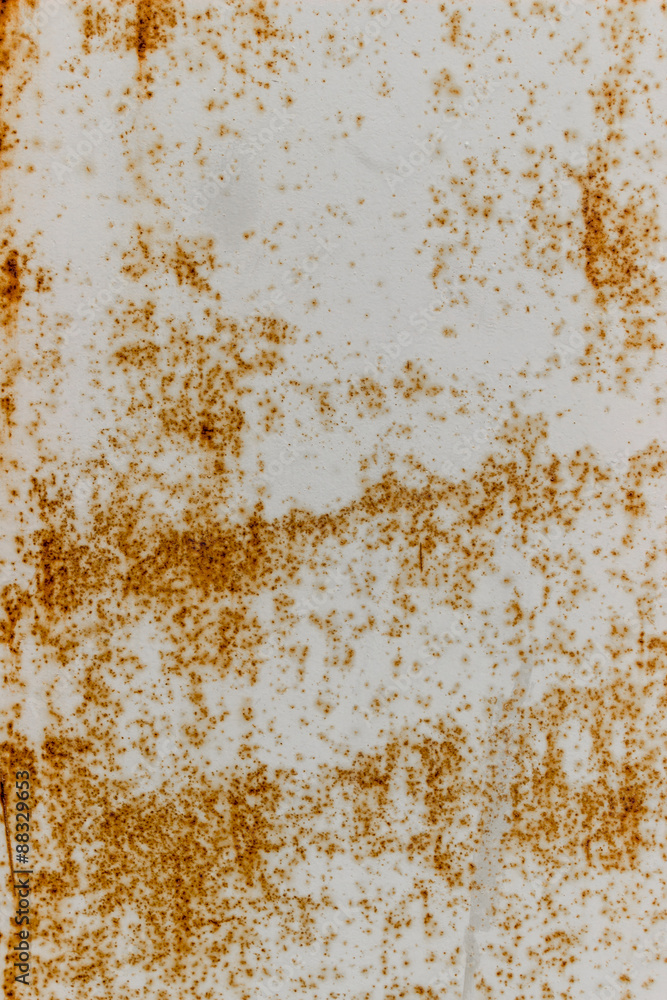 Fototapeta premium Old rusty metal wall white yellow
