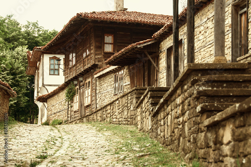 Old authentic Bilgarian house in Architectural-Ethnographic Complex.Bulgaria