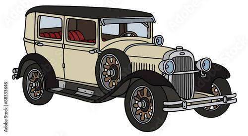 Vintage car / hand drawing, vector illustration