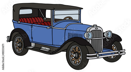 Vintage car / hand drawing, vector illustration