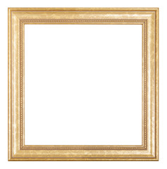 square golden wooden picture frame