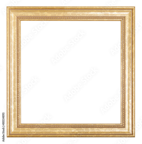 square golden wooden picture frame