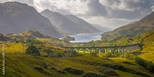Glenfinnan Railway Viaduct, part of the West Highland Line, Glenfinnan, Loch Shiel, Highlands, Scotland