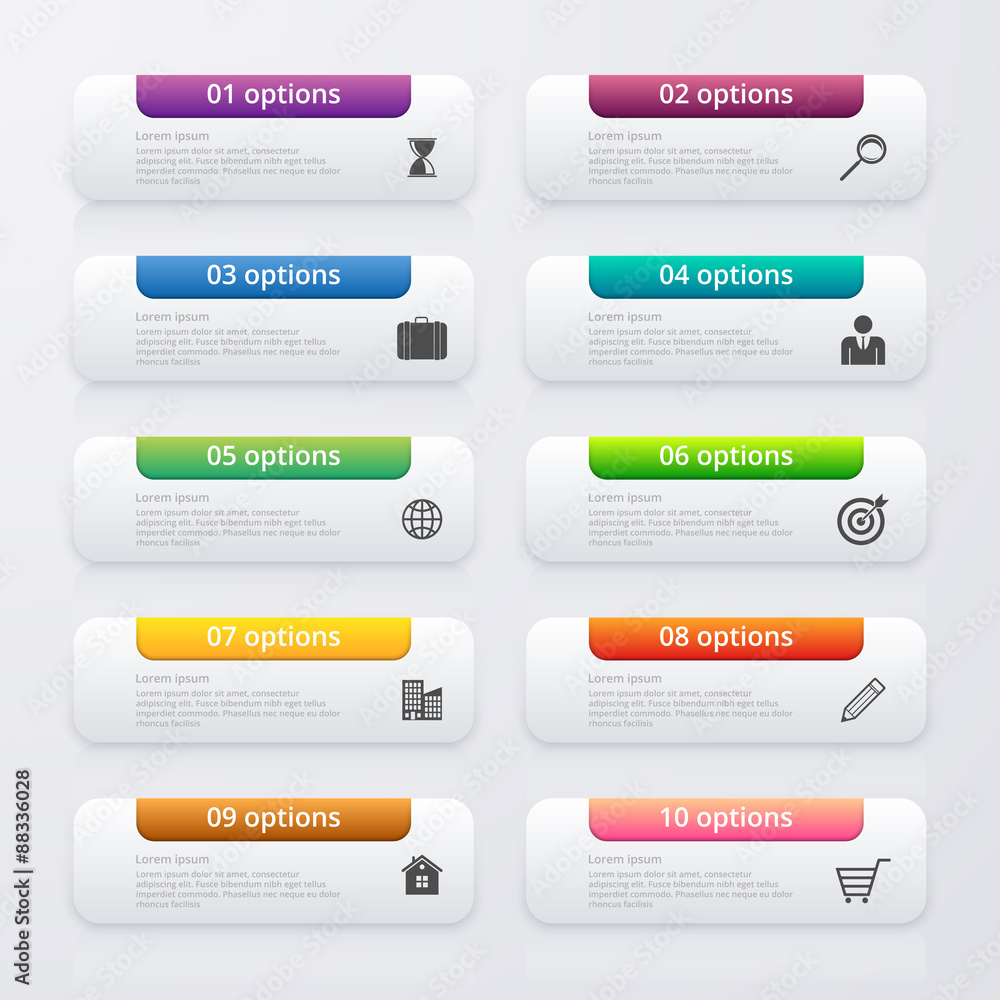 Vector illustration infographics ten options